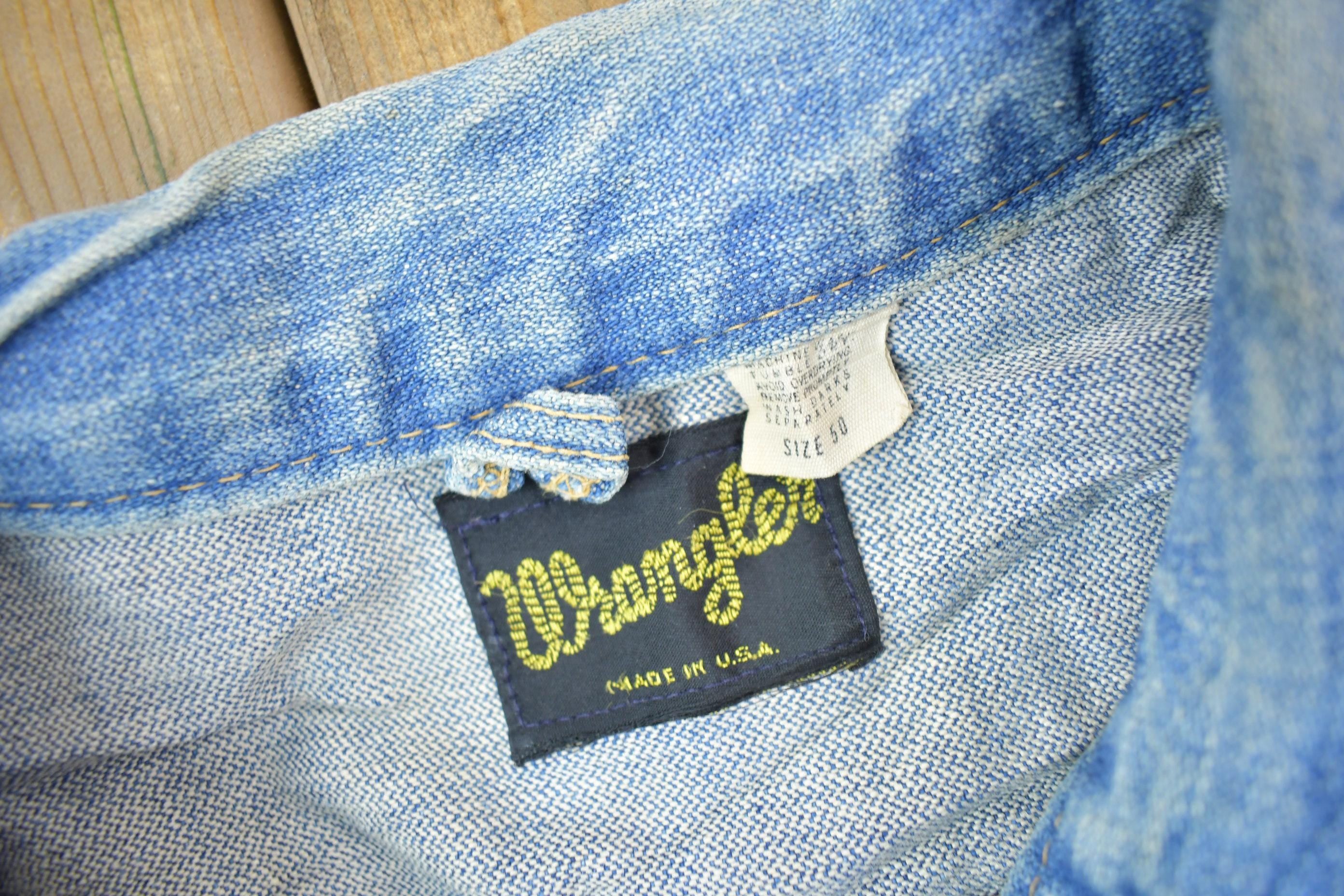 Vintage 1970s Wrangler Jean Jacket Size 50
