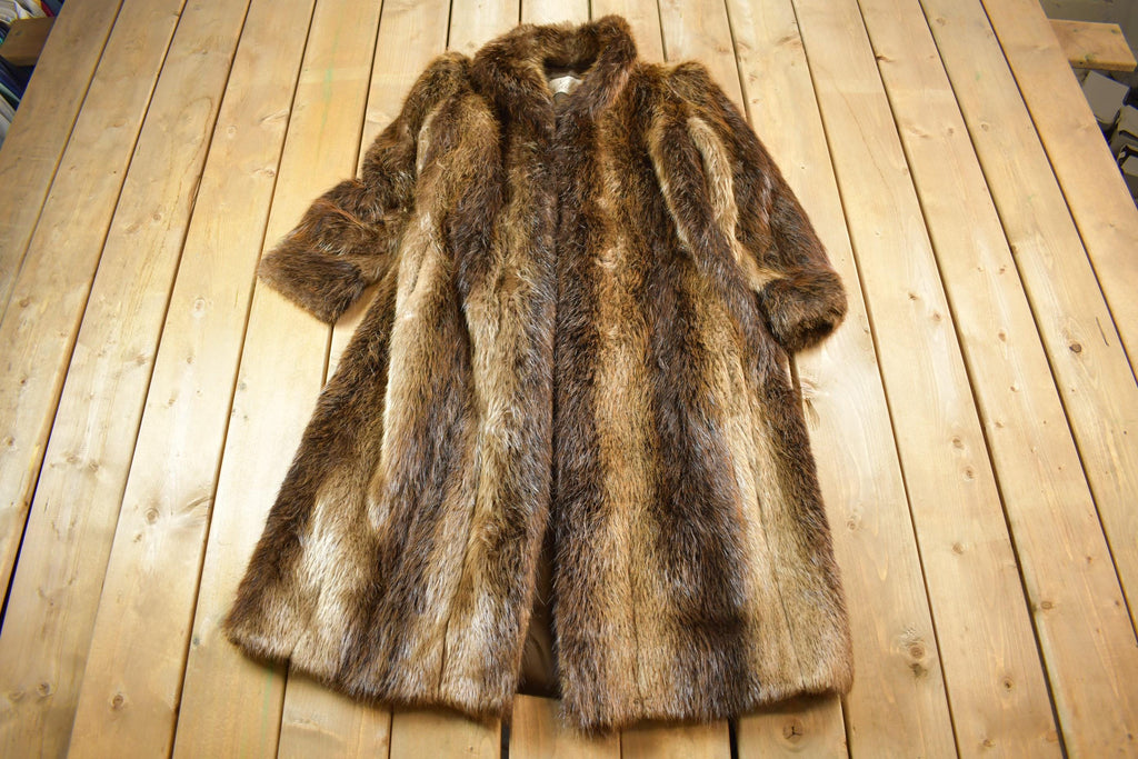 Vintage 1970s Eaton Full Length Brown Raccoon Fur Coat