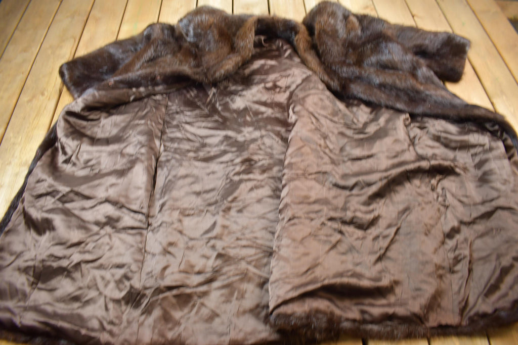 Vintage 1970s Full Length Brown Mink Fur Coat