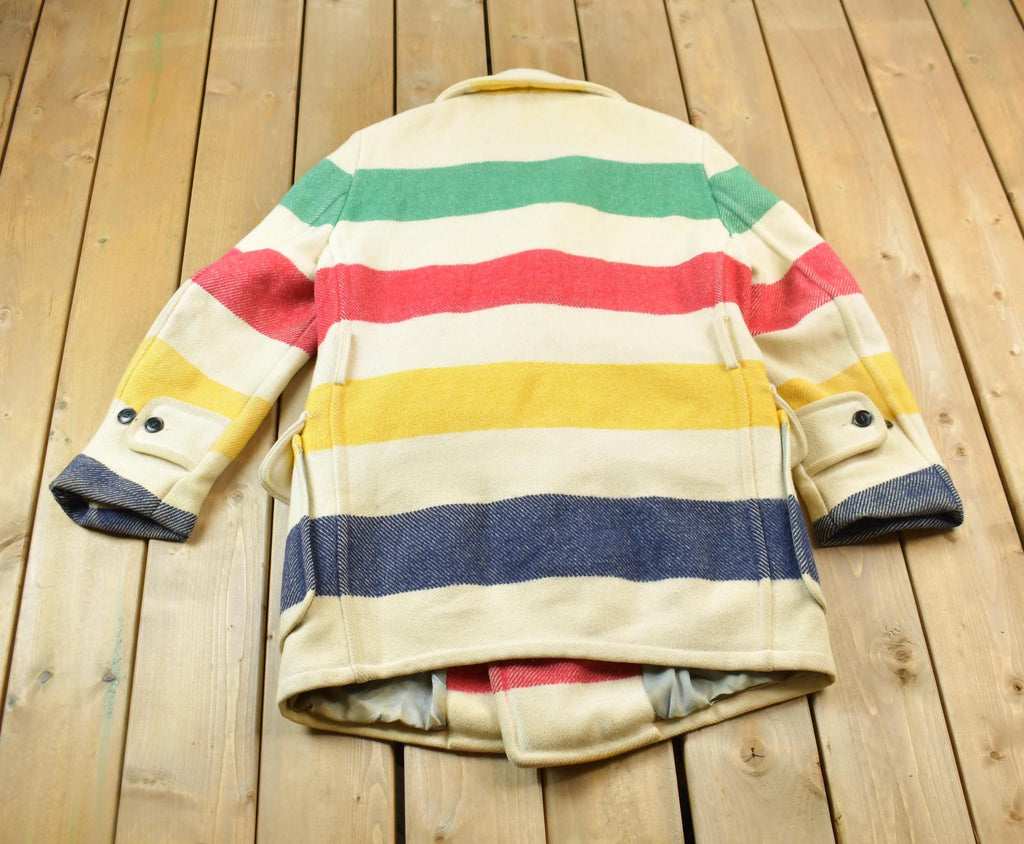 Vintage 1970s Hudson's Bay Point Blanket Striped 100% Wool Jacket
