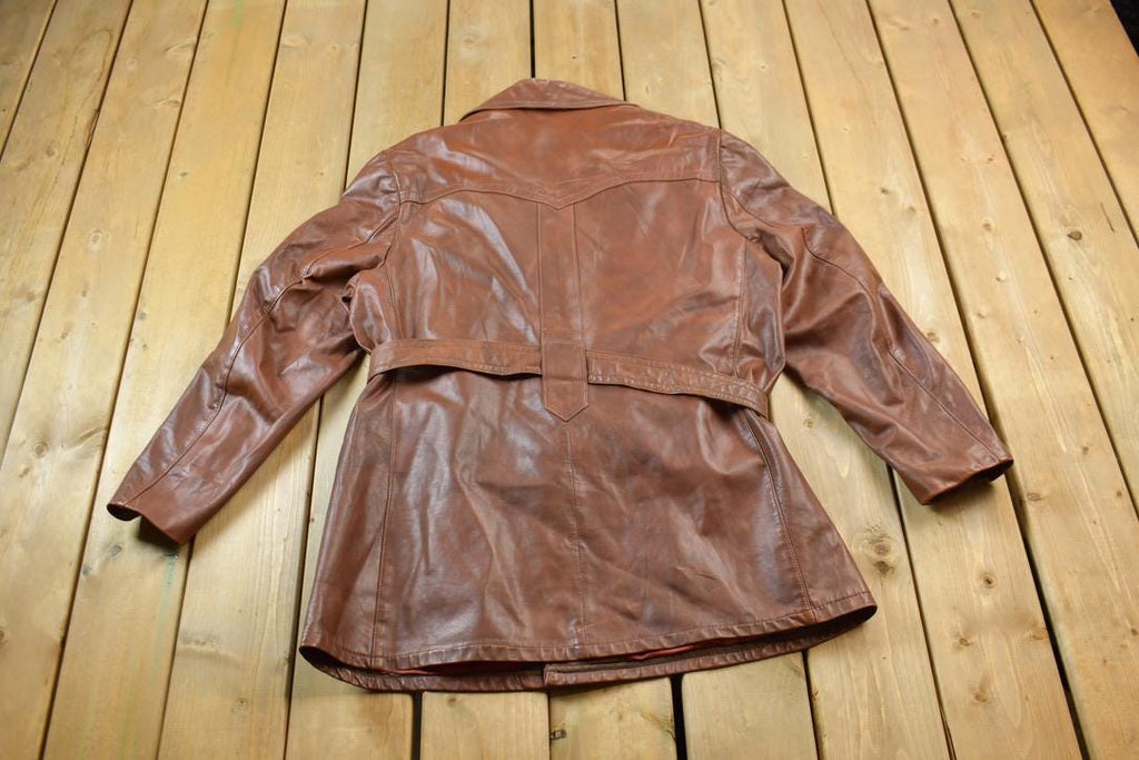Vintage 1970s Victoria Leather Full Length Coat