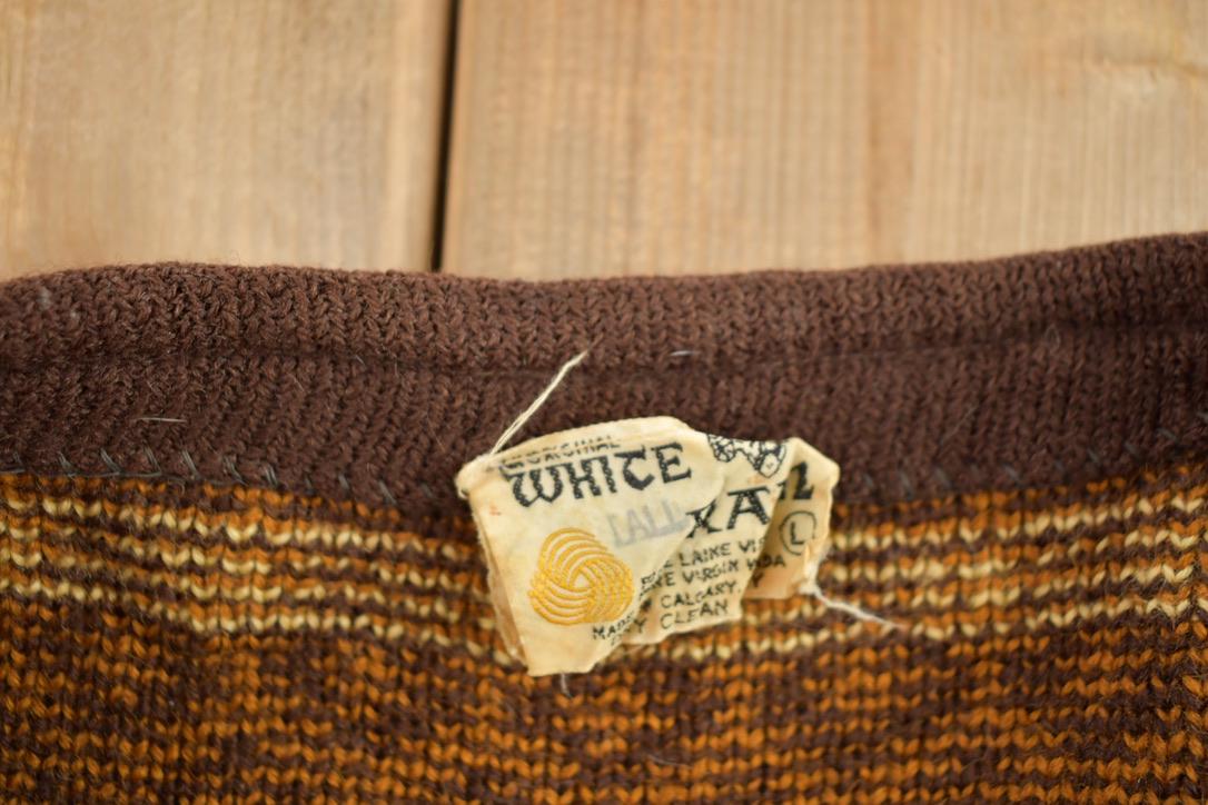 Vintage 1950s Hand-Knit Pattern Cardigan Sweater