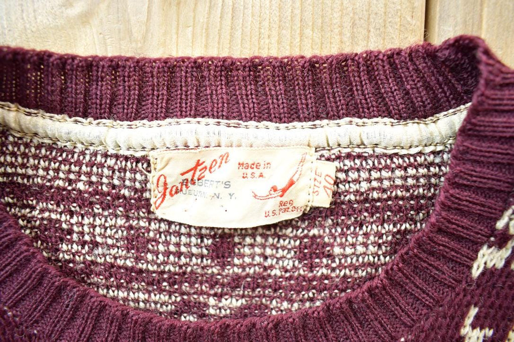 Vintage 1940s Jantzen Reindeer Knit Crewneck Sweater