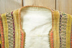 Vintage 1960s Folk Rainbow Silk Velvet Antique Romanian Hand Embroidered Folk Vest