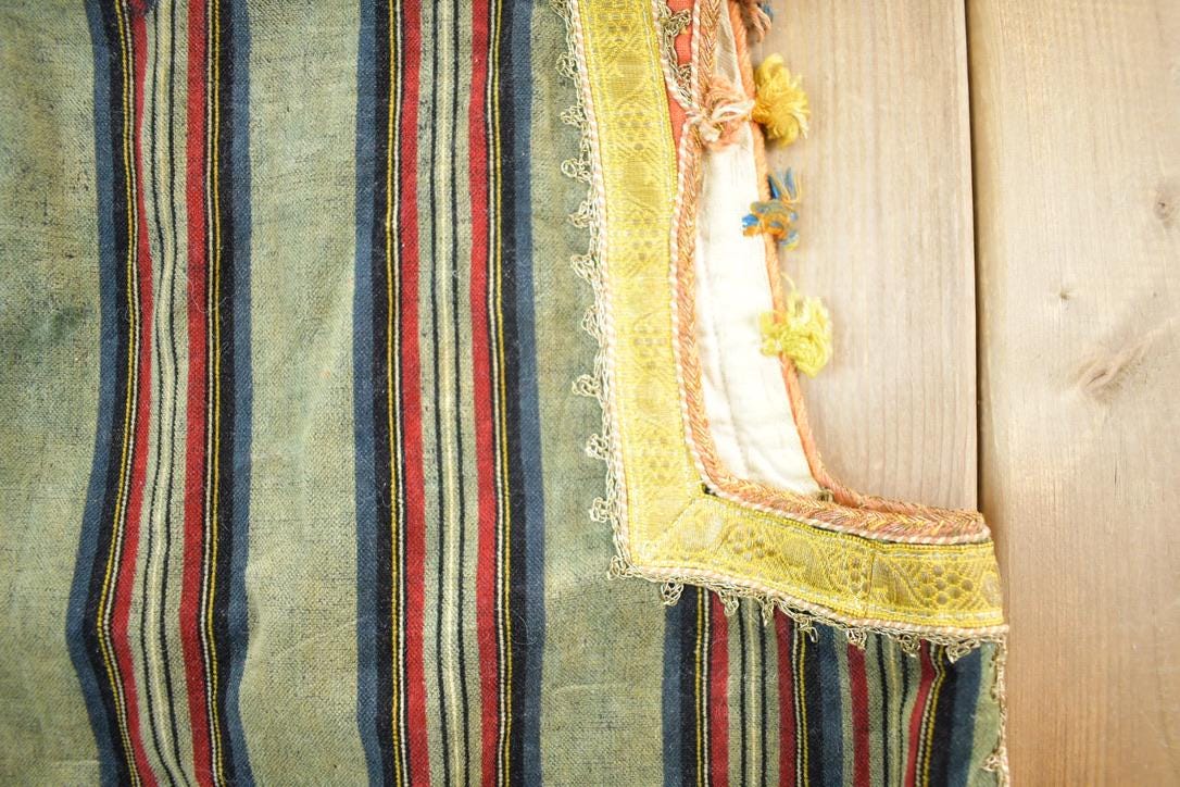 Vintage 1960s Folk Rainbow Silk Velvet Antique Romanian Hand Embroidered Folk Vest