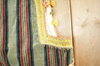 Vintage 1960s Folk Rainbow Silk Velvet Antique Romanian Hand Embroidered Folk Vest