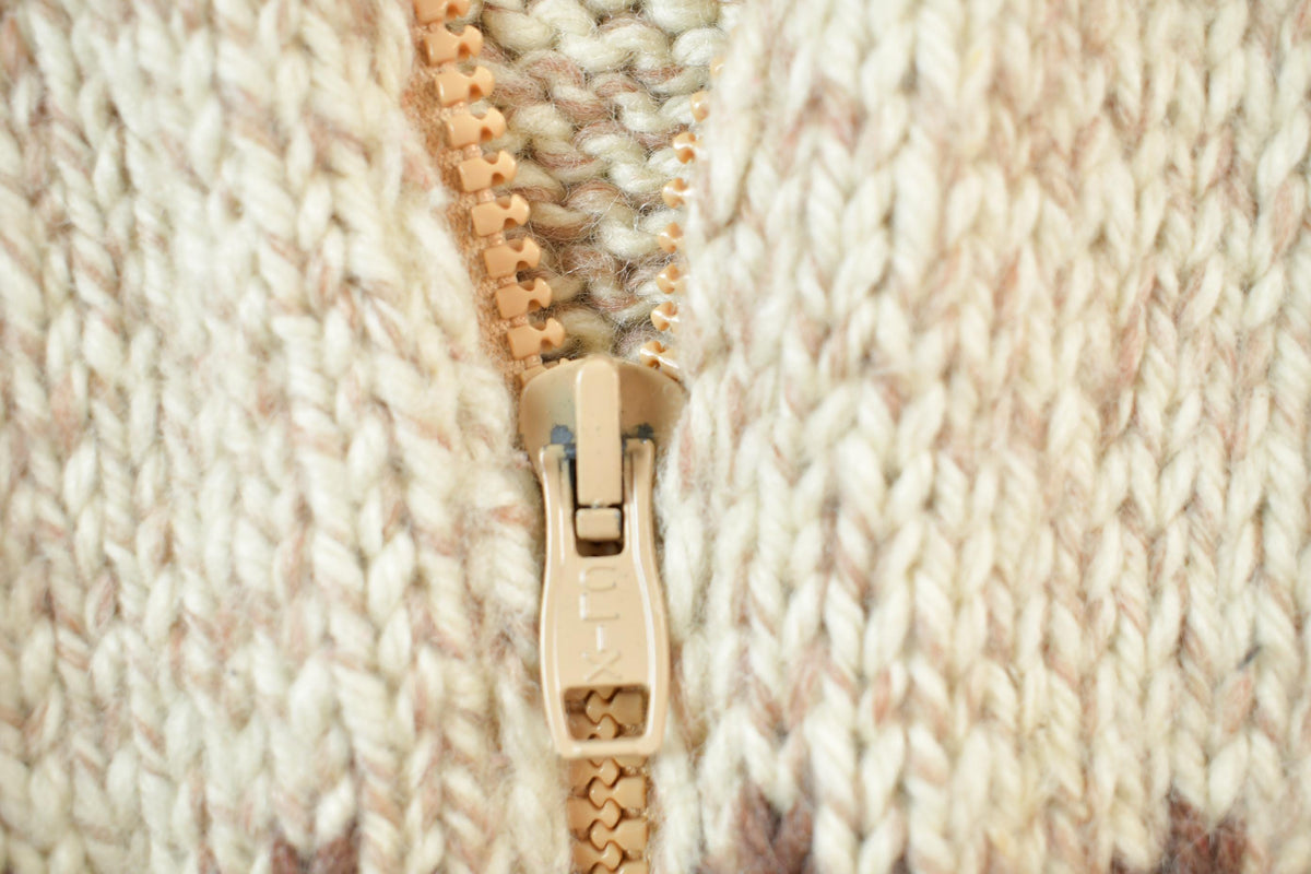 Vintage 1980s Wool Zip Up Sweater
