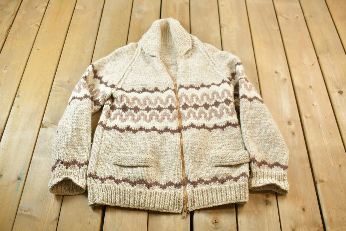 Vintage 1980s Wool Zip Up Sweater