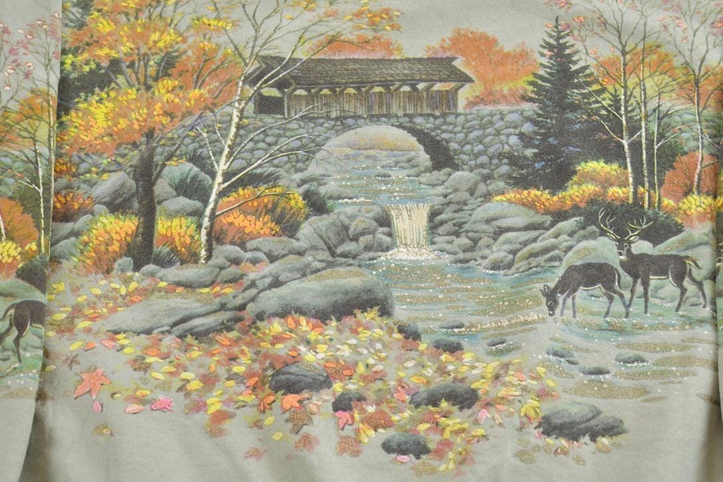 Vintage 1990s lifestyles deer Outdoorsman Crewneck Sweatshirt Made In USA