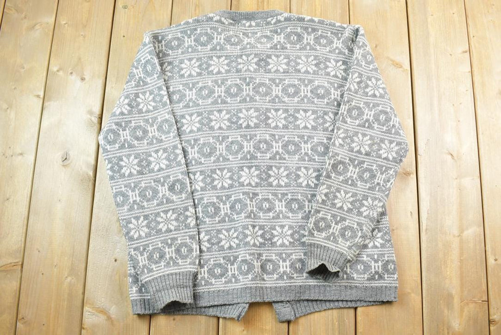 Vintage 1950s Jersild Full Button Down Ski Style Knit Cardigan Sweater