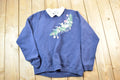 Vintage 1990s Nutmeg Floral Design Cute Collared Crewneck Sweater