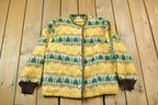 Vintage 1960s Patterned Mohair Cardigan Sweater