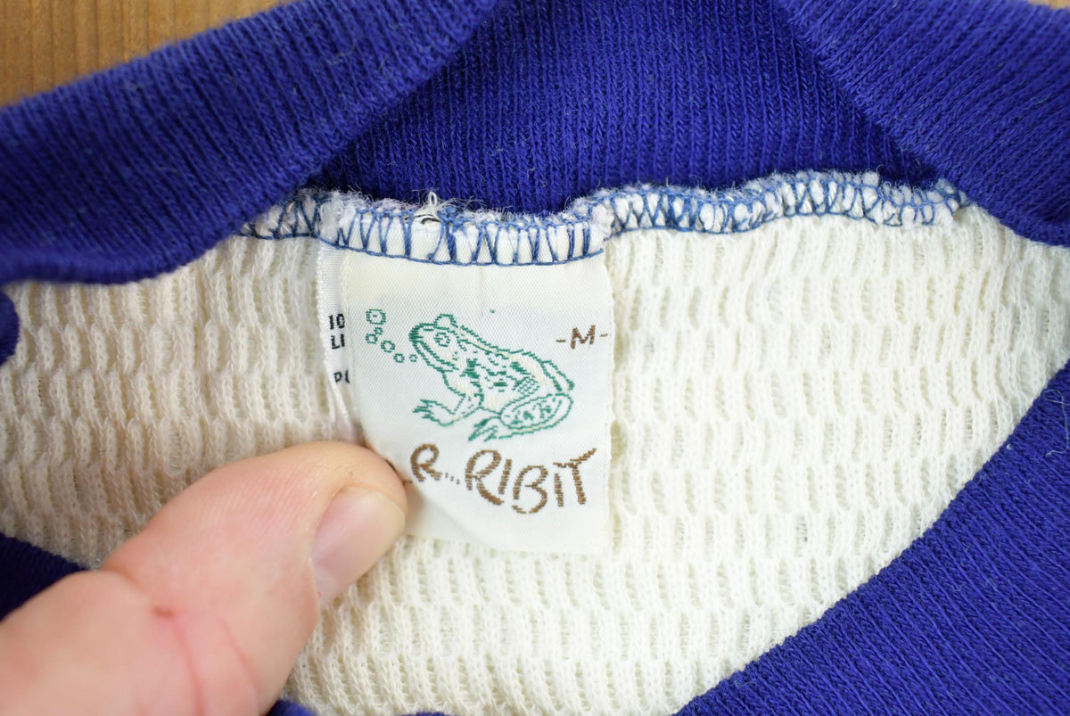 Vintage 1960s R Ribit Pleated Thermal Crewneck Sweater