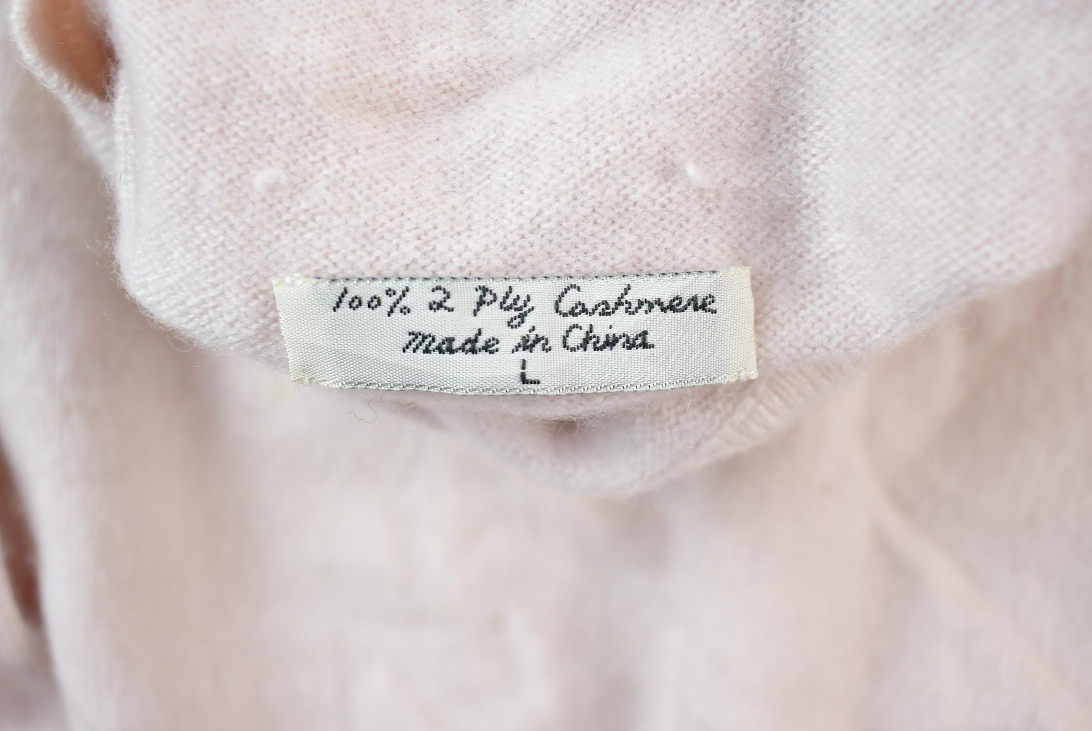 Vintage 1990s 2 Ply Cashmere 100% Wool Knit Turtleneck Sweater
