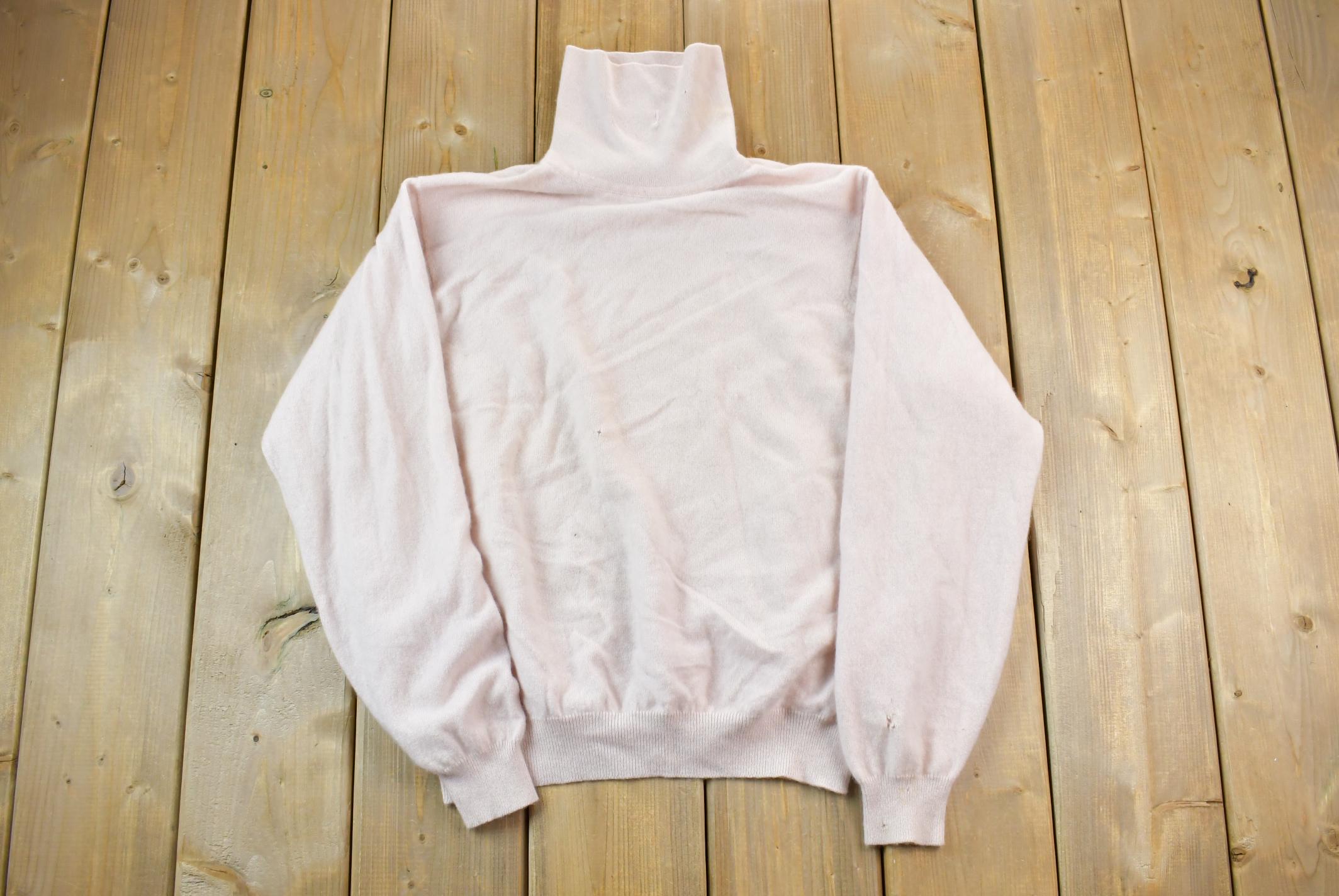 Vintage 1990s 2 Ply Cashmere 100% Wool Knit Turtleneck Sweater