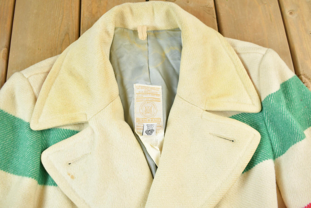 Vintage 1970s Hudson's Bay Point Blanket Striped 100% Wool Jacket