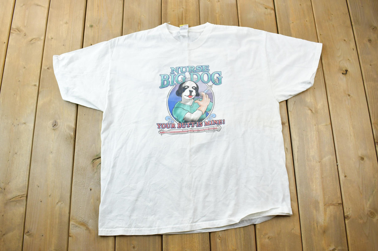 Vintage 1990s Nurse Big Dogs Graphic T-Shirt