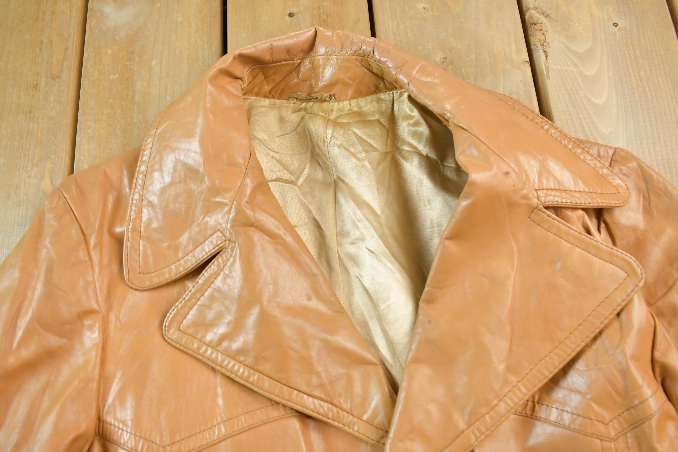 Vintage 1970s William Barry Leather Blazer Jacket
