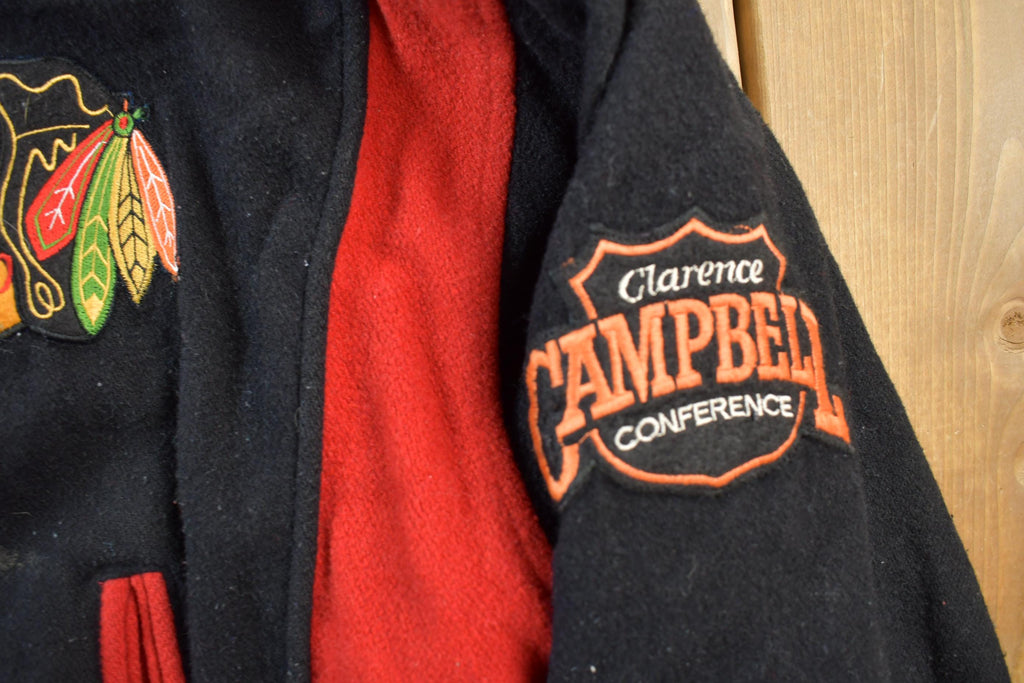 Vintage 1990s NHL Chicago Black Hawks Wool Varsity Jacket