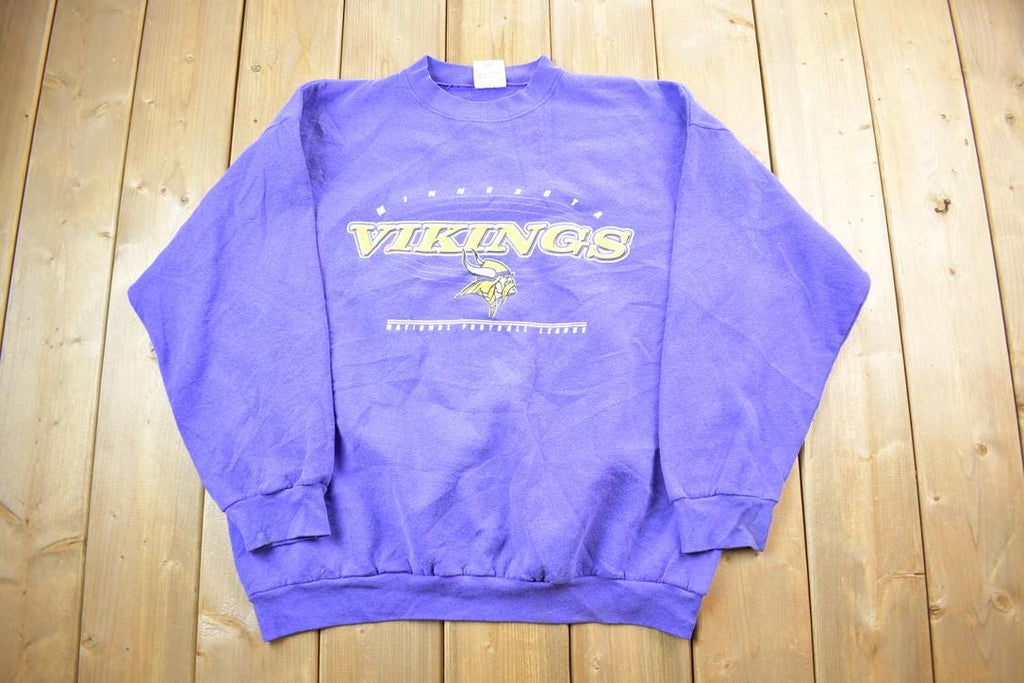 Vintage 1990s Logo Athletic Minnesota Vikings NFL Crewneck Sweatshirt
