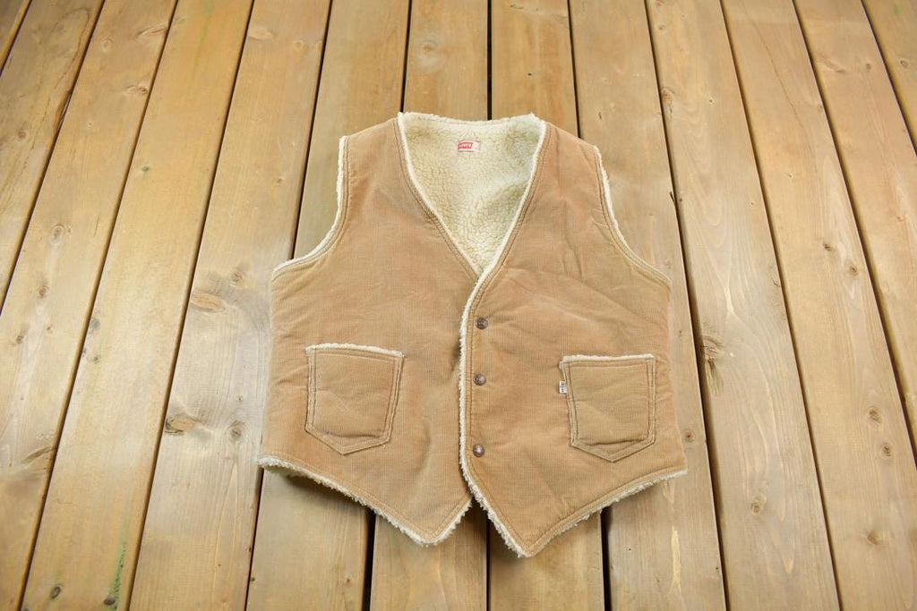 Vintage 1990s Levi's Sherpa Lined Corduroy Vest