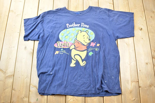 Vintage 1990s Winnie The Pooh Bear Bother Free Disney Cartoon Promo T-Shirt