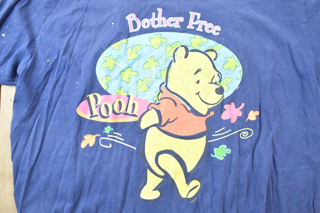 Vintage 1990s Winnie The Pooh Bear Bother Free Disney Cartoon Promo T-Shirt