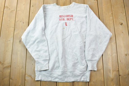 Vintage 1990s Champion Reverse Weave Wisconsin ATH Dept Sweatshirt