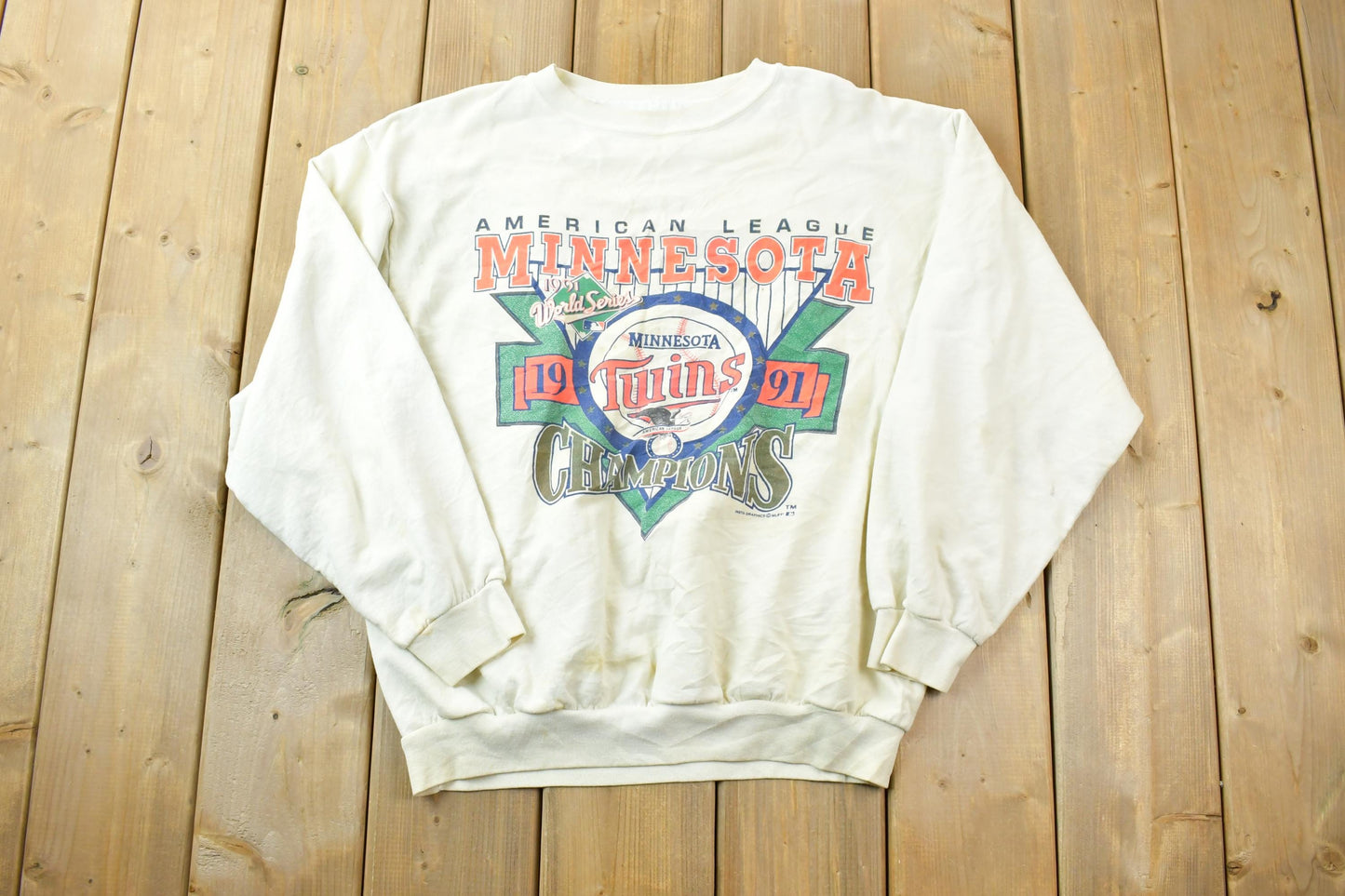 Vintage 1991 MLB Minnesota Twins World Series Champions Crewneck Sweatshirt