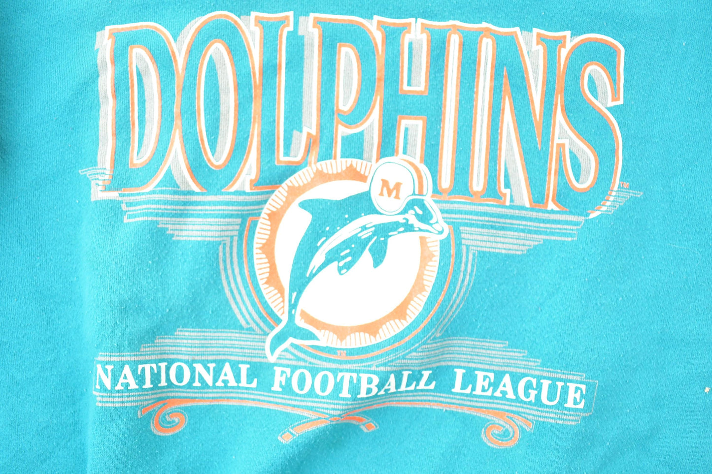 Vintage 1990s Miami Dolphins Super Heavy Cotton Jostens NFL Crewneck Sweatshirt