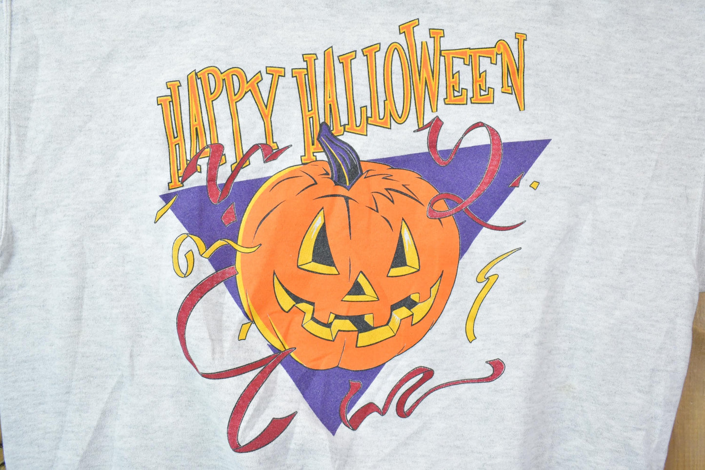 Vintage 1990s Happy Halloween Cute Pumpkin Santee Crewneck Sweater