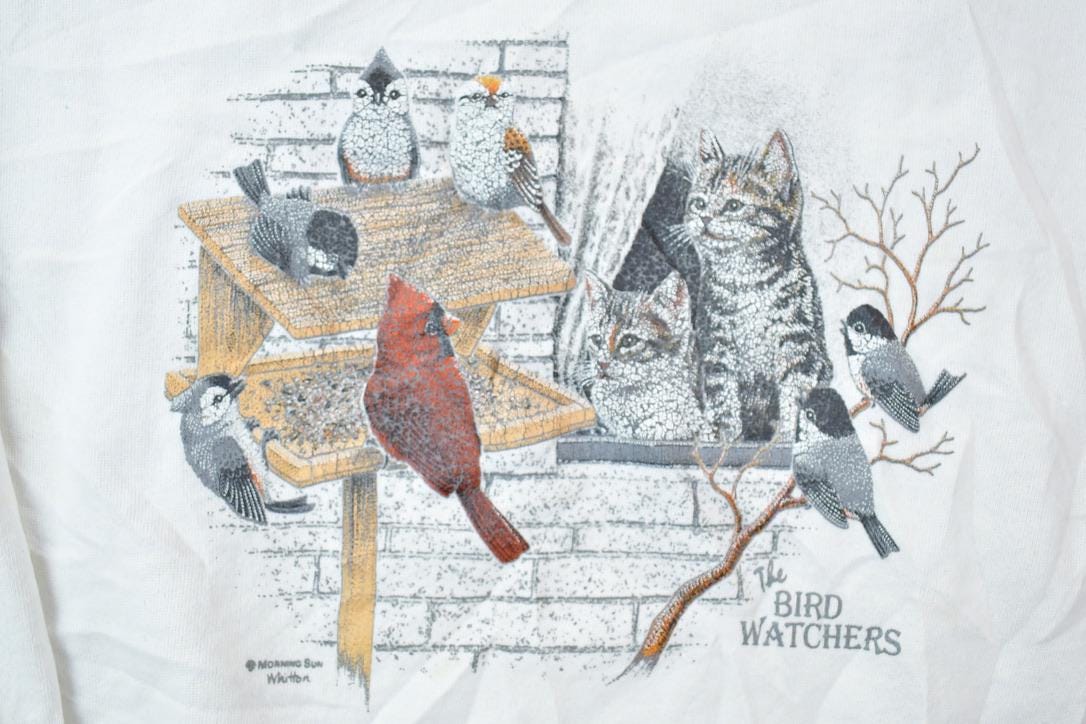 Vintage 1990s The Bird Watchers Morning Sun Double Collar Cute Crewneck Sweater