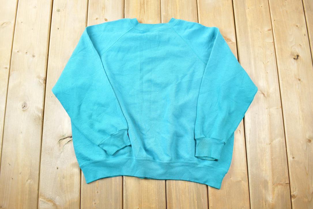 Vintage 1990s Lee Sturdy Sweats Blank Teal Crewneck Sweatshirt