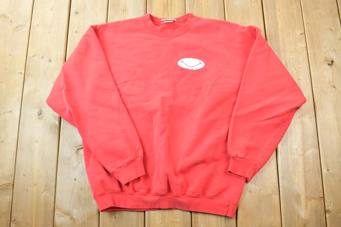 Vintage 1990s Feed Your Faith Cute Crewneck Sweater