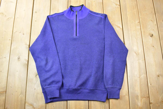 Vintage 1990s St Croix Quarter Zip mock Neck Sweatshirt