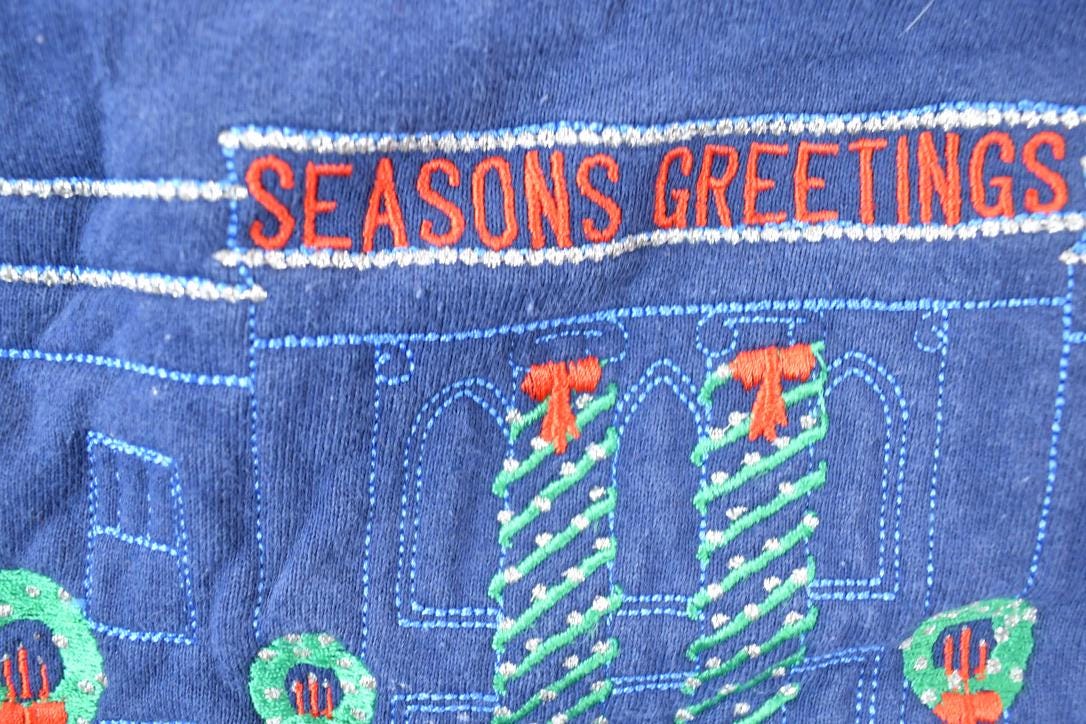 Vintage 1990s Festival Of Lights Seasons Parsons KS Greetings Crewneck Sweatshirt