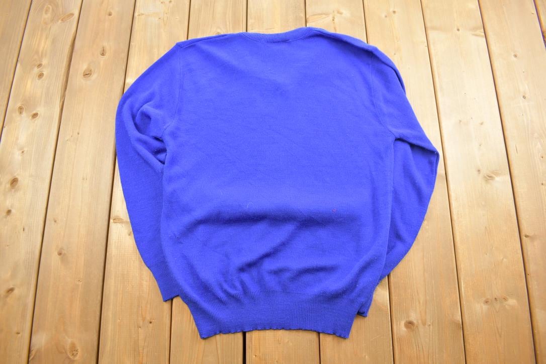 Vintage 1990s Super Shuttle Andrew Rohan Knitted V-Neck Sweater