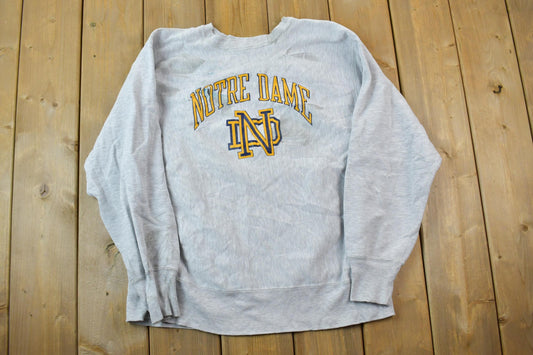 Vintage 1990s Champion Reverse Weave Warm Up Notre Dame Sweatshirt