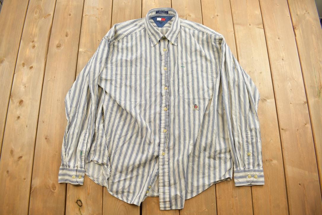 Vintage 1990s Tommy Hilfiger striped Button Up Shirt