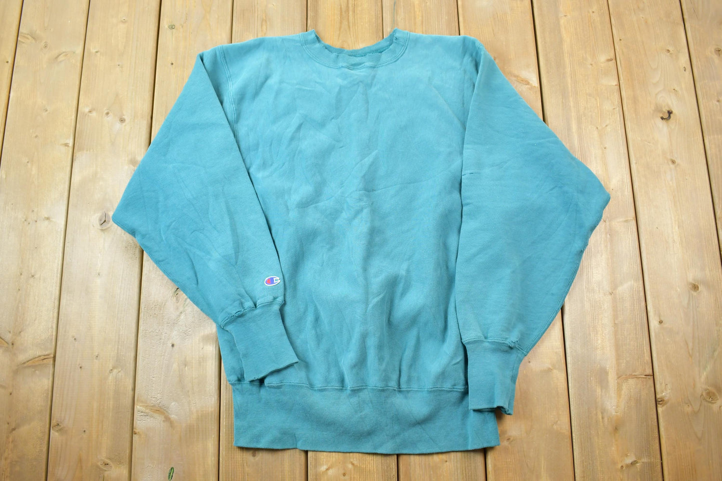 Vintage 1990s Champion Reverse Weave Teal Sweatshirt