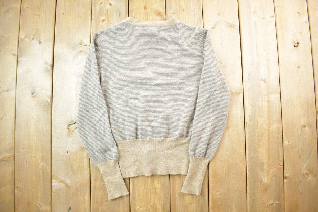 Vintage 1970s Agnona White Cashmere Button Up Knit Sweater