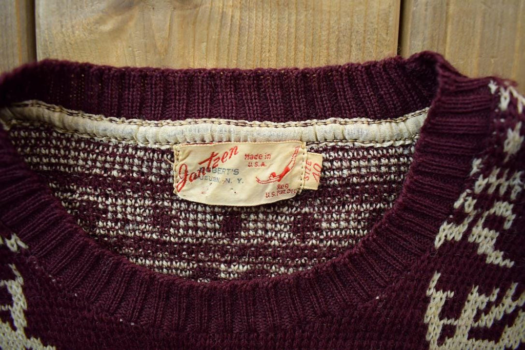 Vintage 1940s Jantzen Reindeer Knit Crewneck Sweater