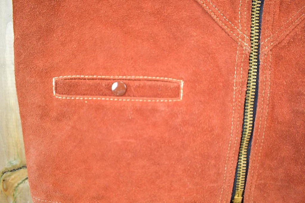 Vintage 1960s Suede Leather Womens Vest
