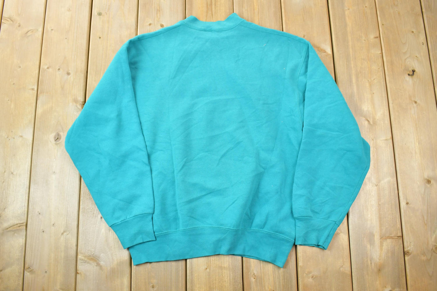 Vintage 1990s Teal Blank Crewneck Sweatshirt