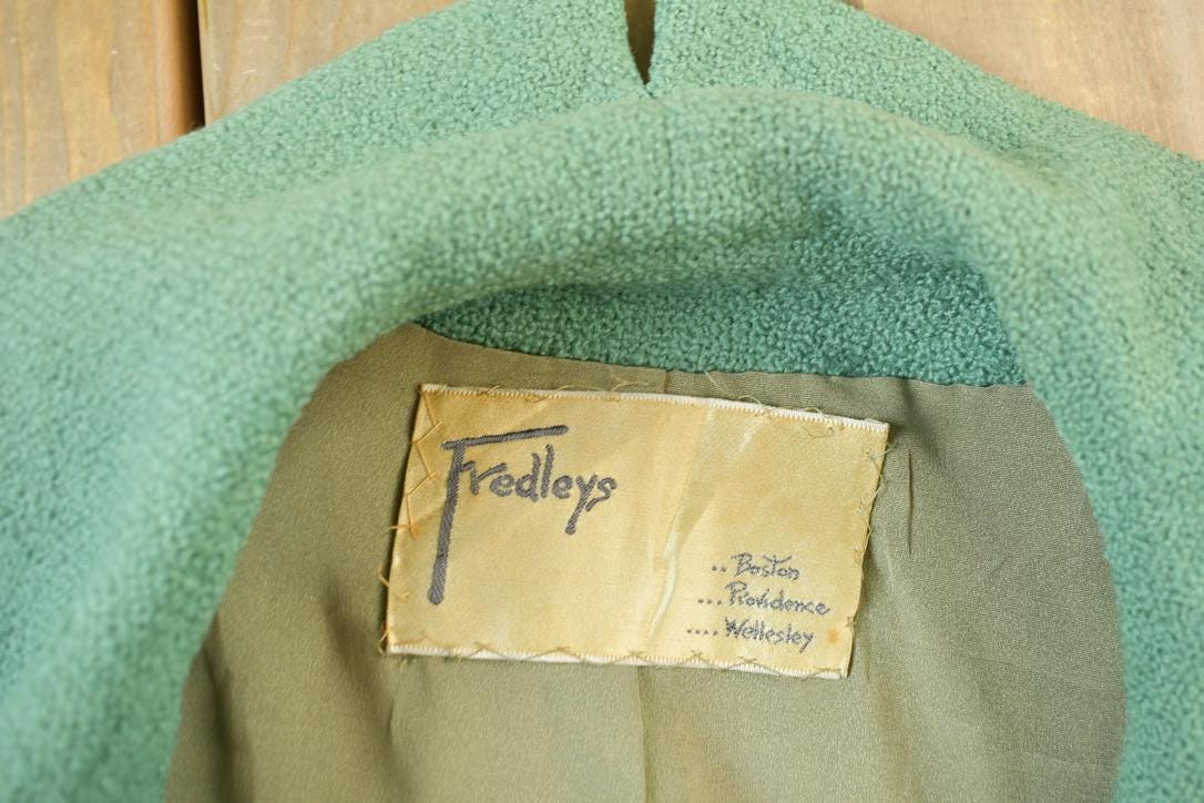 Vintage 1960s Fredleys Mint Green Wool Button Up Jacket