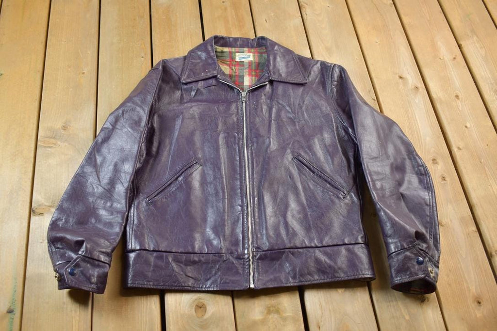 Vintage 1970s Western University  Leather Varsity Jacket