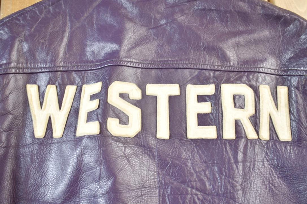 Vintage 1970s Western University  Leather Varsity Jacket