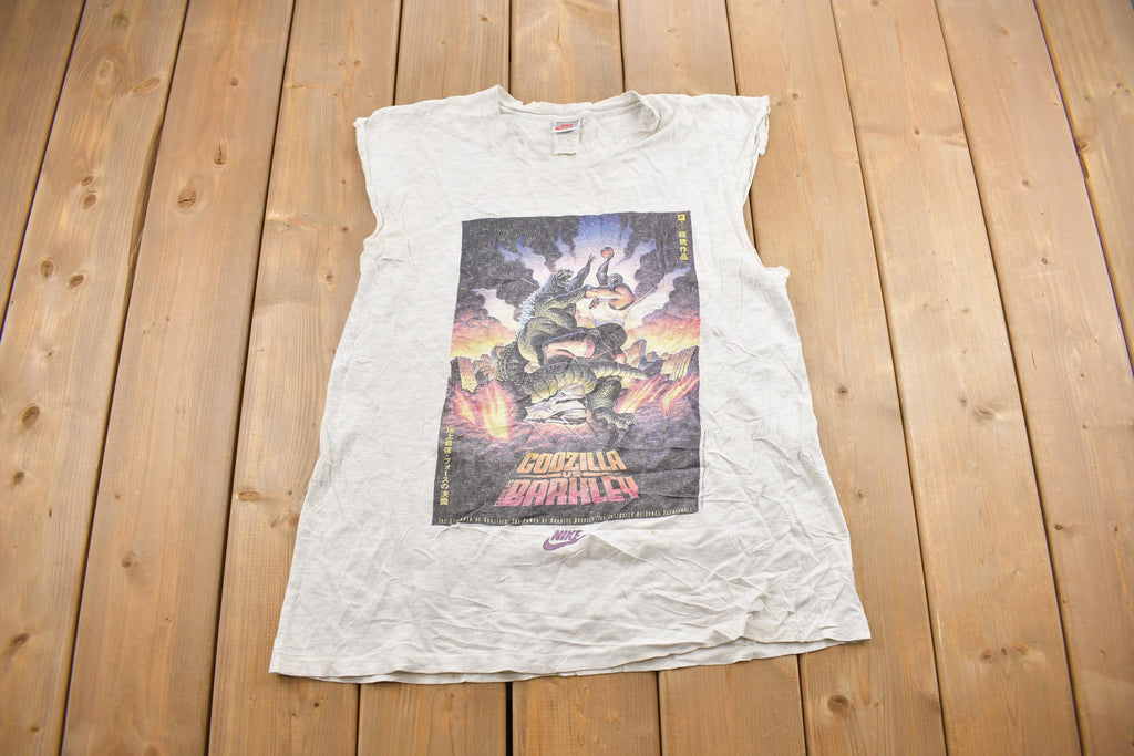 Vintage 1992 Godzilla VS Charles Barkley NIke Gray Tag Graphic T-Shirt