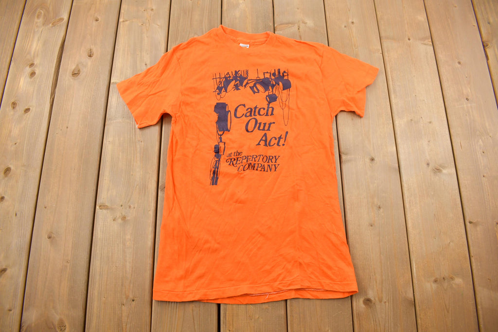 Vintage 1970s Catch Our Act At The Repertory Single Stitch Graphic T-Shirt Made In USA