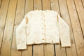 Vintage 1960s Off White 100% Wool Knit Cardigan
